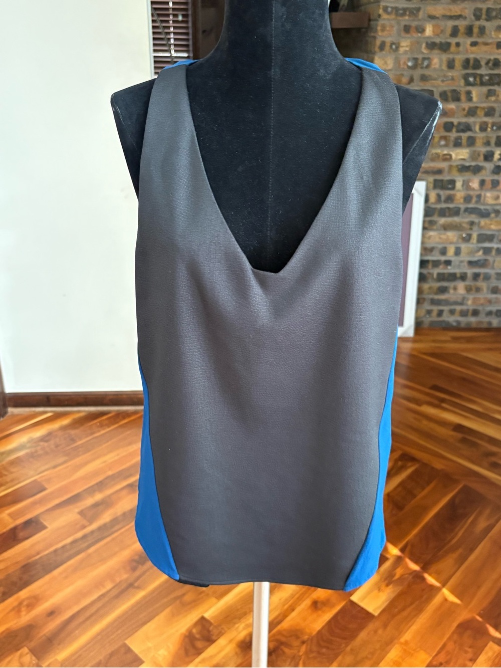 Ramy Brook Textured Black Sleeveless Tank with Blue Back, ECU